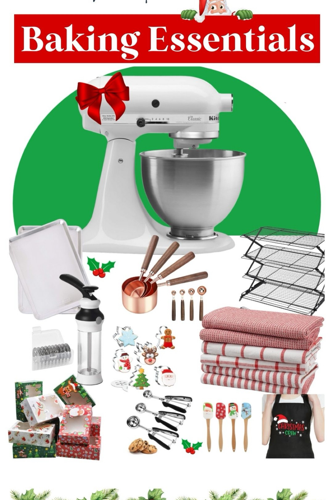 These holiday baking essentials are some of my favorites and must- haves, from cookie cutters to cooling racks, for a season of festive treats!

Mixer, cookie cutters, sheet pan cookie pan, cookie press. Wire cooling rack, baking essentials, holiday kitchen, Christmas towels, Christmas apron, cookie scoop, Christmas teat boxes, cookie boxes

#LTKHome #LTKHoliday #LTKCyberWeek