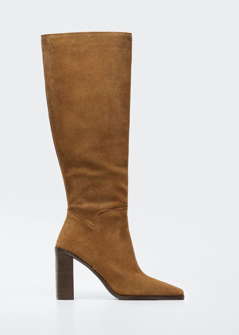 High heel leather boot -  Women | Mango USA | MANGO (US)