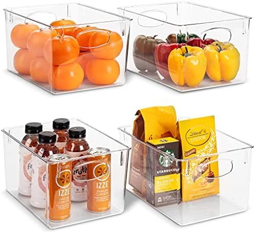 Sorbus Storage Bins Clear Plastic Organizer Container Holders with Handles – Versatile for Kitchen,  | Amazon (US)