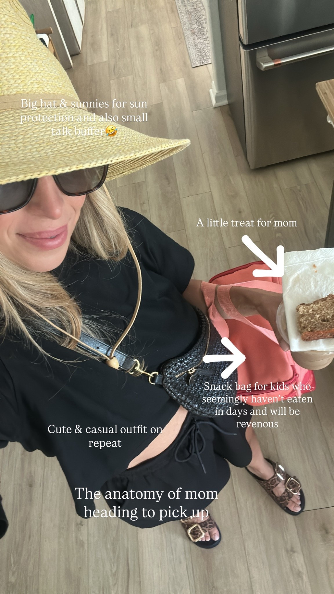 Big hat, big sunnies, cropped black tee and the most comfortable shorts / mom pick up outfit 

#LTKFindsUnder50 #LTKOver40