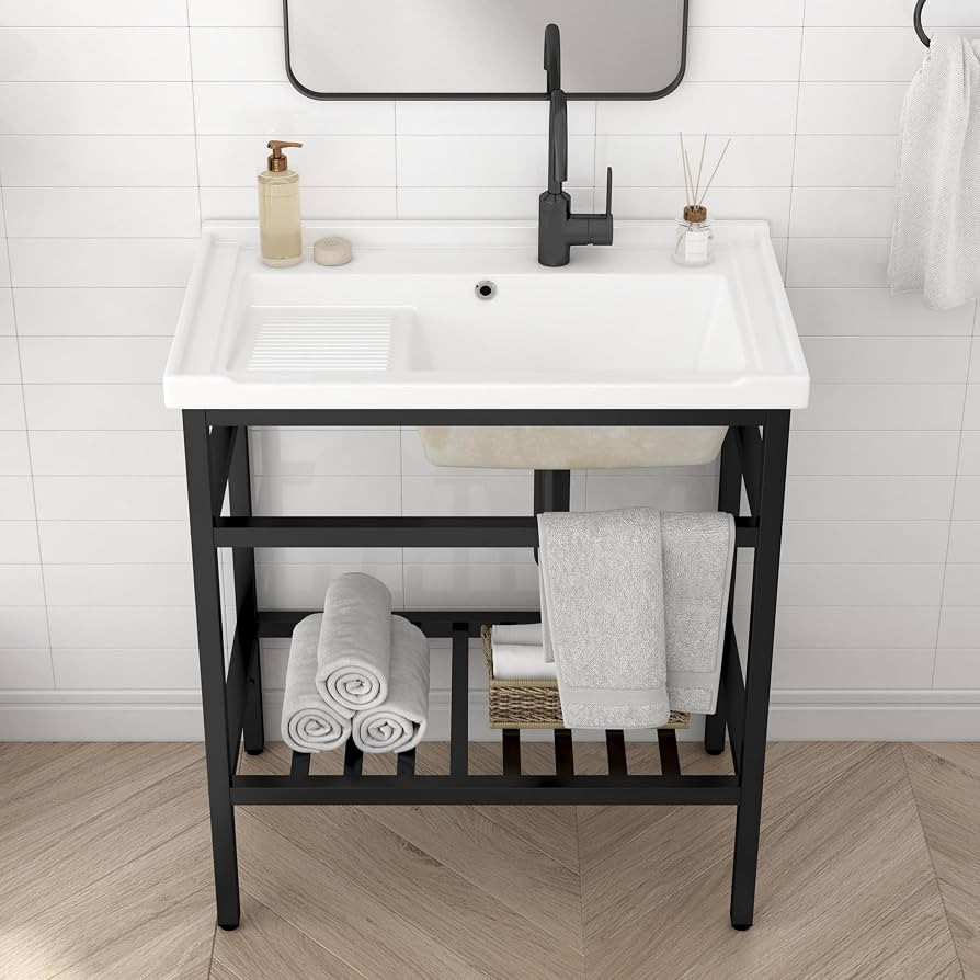 Eridanus 32x18.5 Bathroom Console Sink, Utility Laundry Sink with Washboard | Amazon (US)