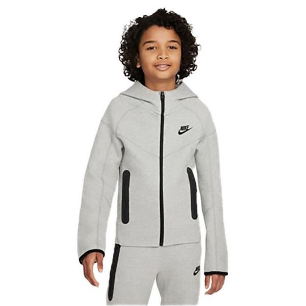 Kids' Nike Sportswear Tech Fleece Full Zip Hoodie XSmall Grey Heather/Black | Scheels Sports