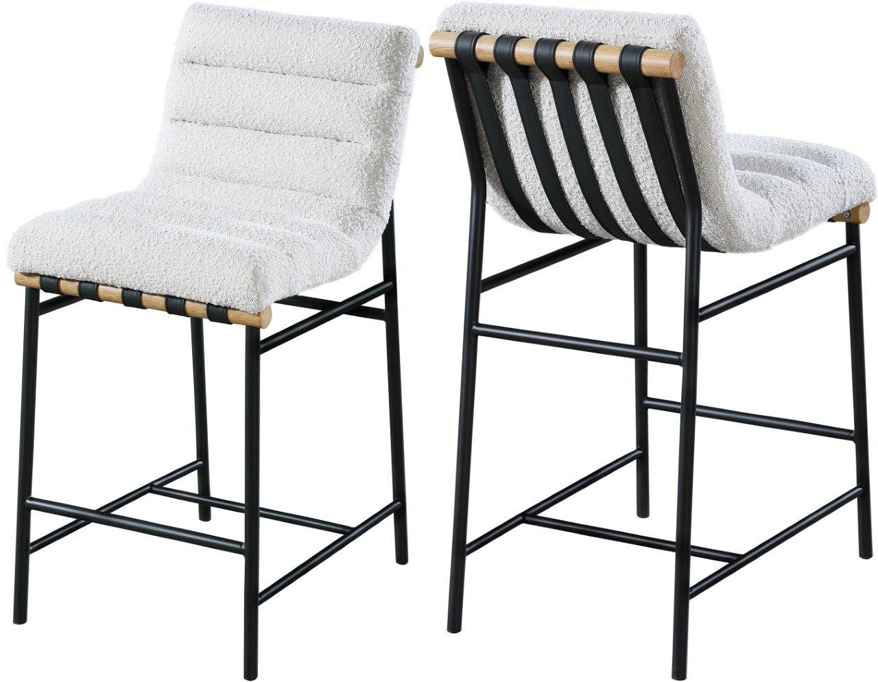 Burke Cream Boucle Faux Leather Counter Stool | 1stopbedrooms