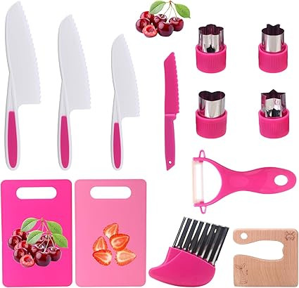 13 Pieces Montessori Kitchen Tools for Toddlers-Kids Cooking Sets Real-Toddler Safe Knives Set fo... | Amazon (US)