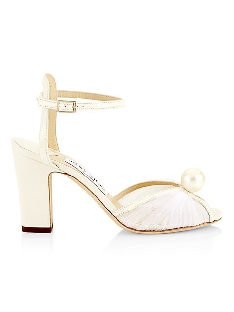 Jimmy Chou Sacaria Tulle Peep-Toe Pumps- Wedding Shoes | Saks Fifth Avenue