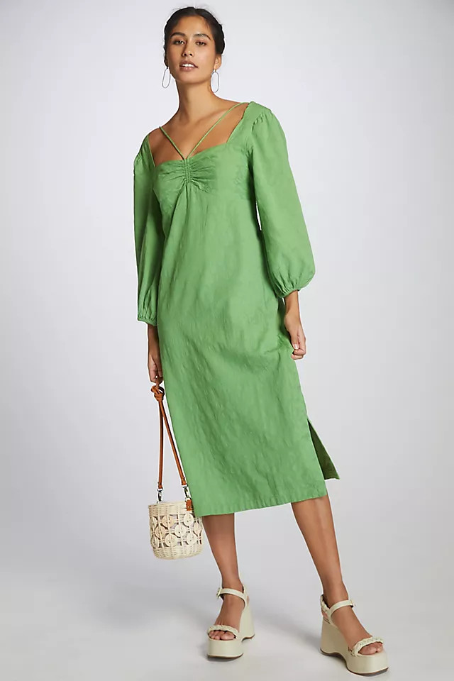 Maeve Low-Back Midi Dress | Anthropologie (US)