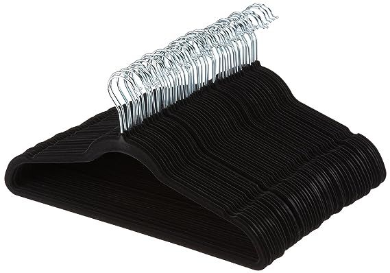 AmazonBasics Velvet Suit Hangers - 50-Pack, Black | Amazon (US)