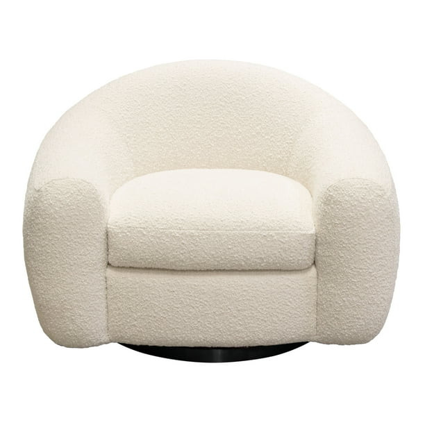Diamond Sofa PASCALCHBO Pascal Swivel Chair with Contoured Arms & Back, Bone Boucle Textured ... | Walmart (US)