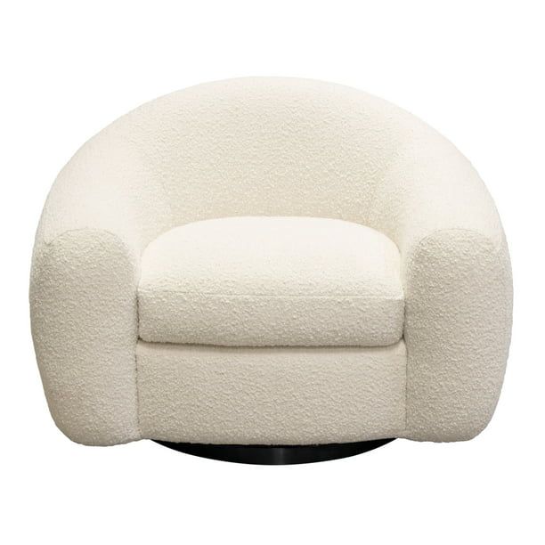 Diamond Sofa PASCALCHBO Pascal Swivel Chair with Contoured Arms & Back&#44; Bone Boucle Textured ... | Walmart (US)