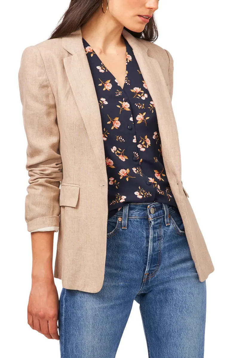 One-Button Linen Blazer | Nordstrom