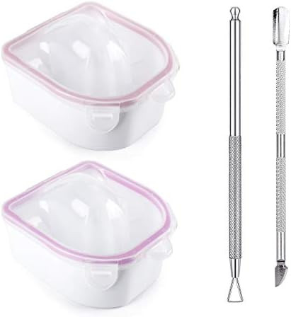 Nail Soaking Bowl, 2PCS Soak Off Gel Polish Dip Powder Remover Manicure Bowl with Triangle Cuticl... | Amazon (US)