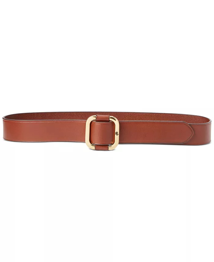 Lauren Ralph Lauren Women's Leather Slide-Buckle Belt - Macy's | Macys (US)