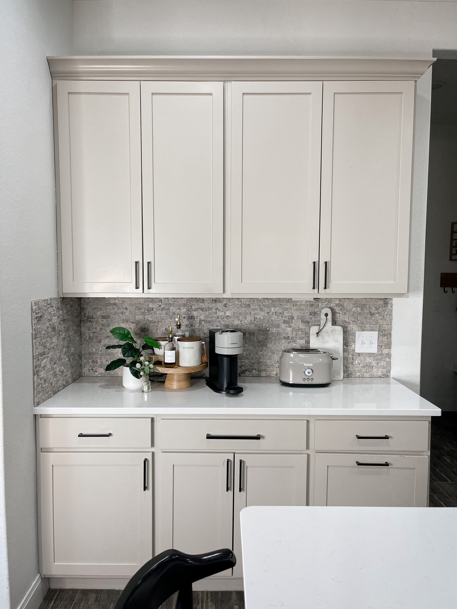 Our kitchen details! The wall color is alabaster, and the cabinet color is accessible beige. 🤎

#LTKhome