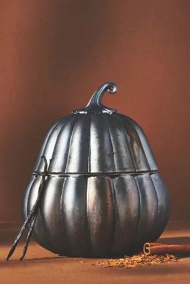 Large Pumpkin & Sweet Vanilla Gourmand Glass Gourd Candle | Anthropologie (US)