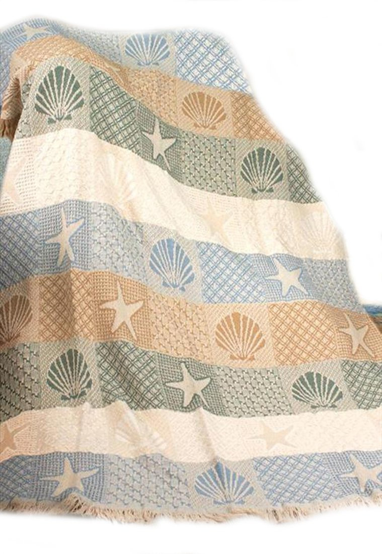 Manual Cotton Throw Blankets Seashells by The Seashore 2 Layer Throw Blanket 46 X 60 46 X 60 X 0.... | Amazon (US)