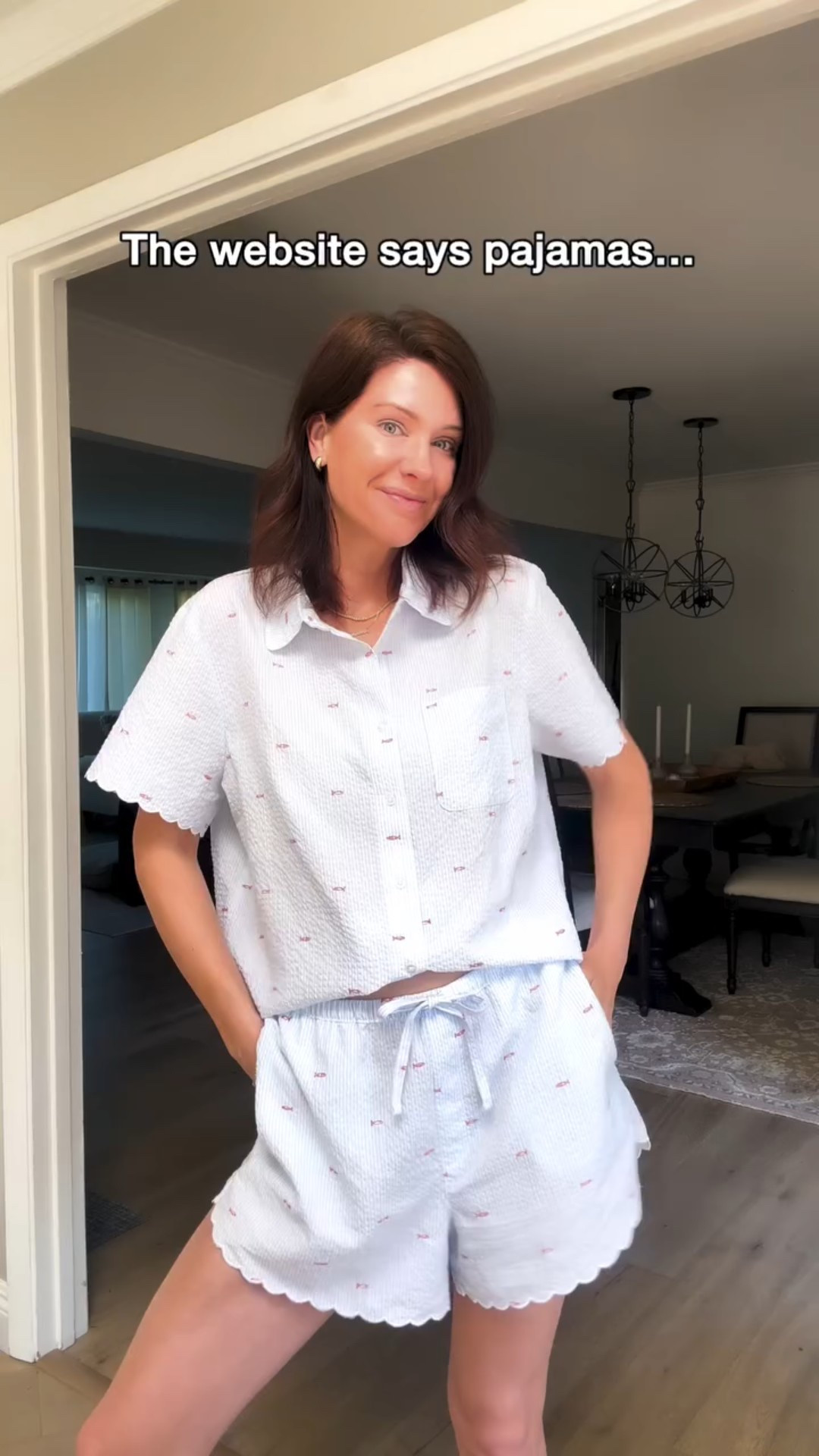 
I sized up to a medium in both as I like my pajamas to be a tad oversized. The reviews mention the material washes well and gets softer and softer. I love that drawstring, pockets and length of shorts on my 5’9 frame  



All I need is an @elinhilderbrand novel. 🐟 Type FISH for this beautiful set to be sent to your DMS before it goes out of stock again. // My obsession with this pajama set is real. The quality is niceeee! My son asked why I was dressed which was all the proof I needed that this can be worn outside of the house. Separately or alone - the embroidered fish detail is so precious. The scalloped edges. The seersucker. I mean, 😍!!

🚨 Sizes already sold out once but they are back for now! 

🌼 💙 there is one other pattern I also tagged up for you! 

#summervacationset #summerpajamas #seersuckerpajamas #matchingpajamaset #scallopedge #targetstyle @targetstyle @shop.ltk @ltk.creators

#LTKStyleTip #LTKFamily #LTKFindsUnder50