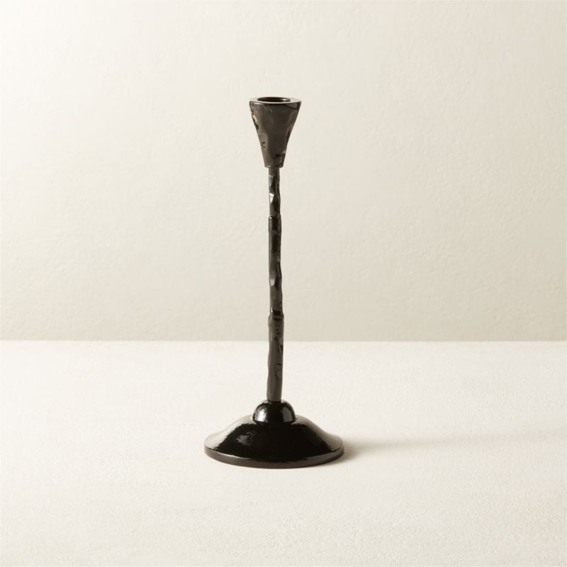 Rho Black Taper Candle Holder Small + Reviews | CB2 | CB2