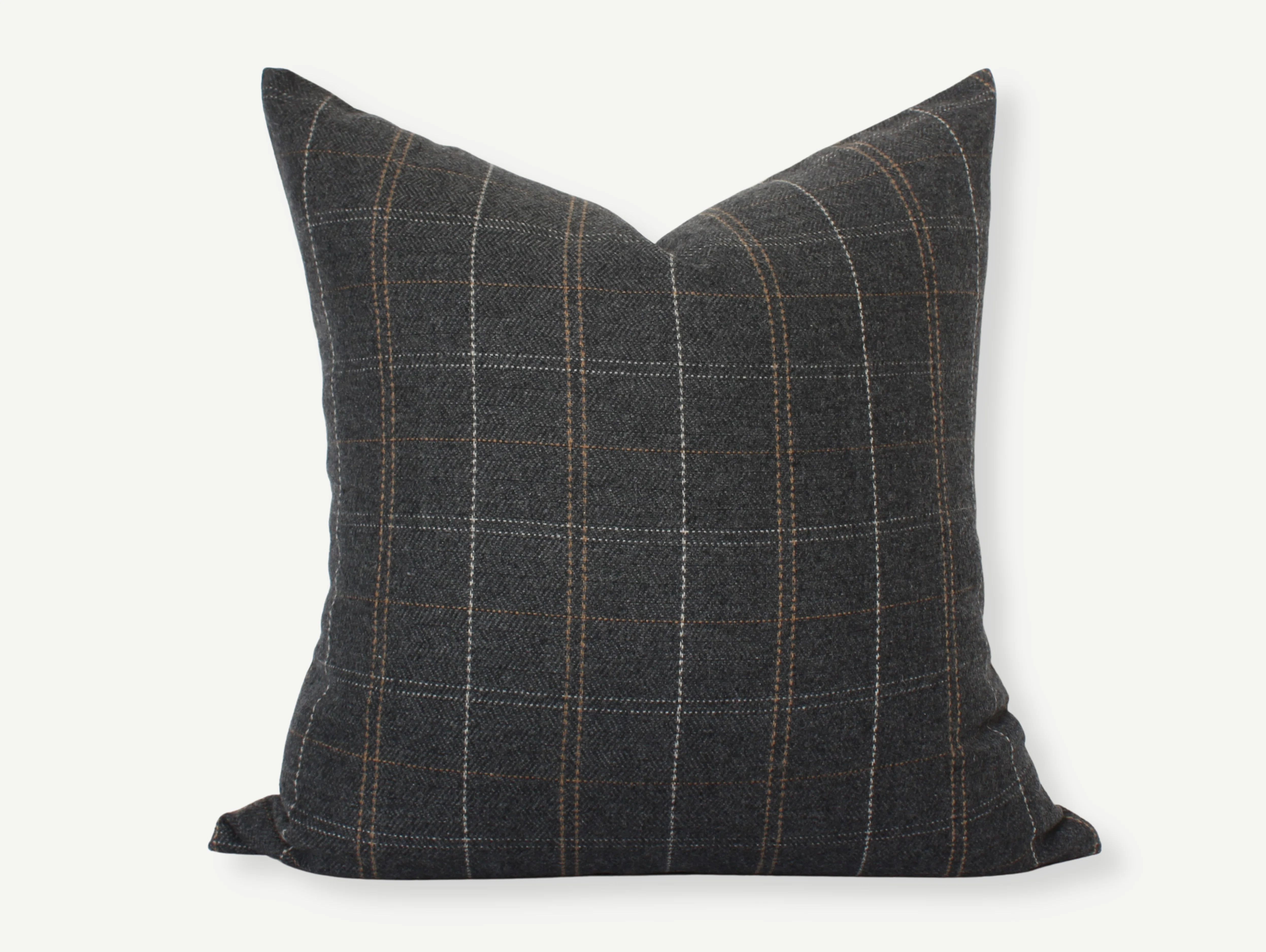 Plaid Throw Pillow Cover, Black and Brown Windowpane Pillow Cover | Wayfair North America