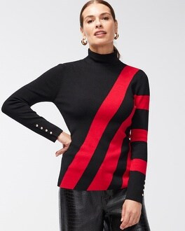 ECOVERO Red Colorblock Turtleneck Sweater | Chico's