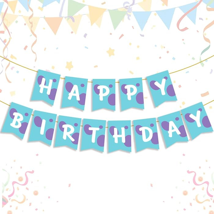 Cartoon Happy Birthday Banner Movie Theme Party Banner for Girls Boys Birthday Party Supplies Dec... | Amazon (US)