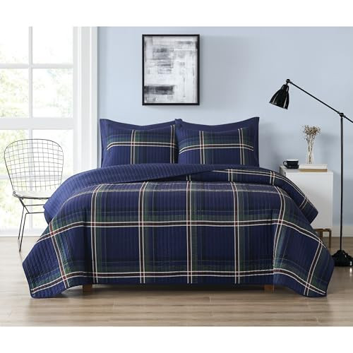 TRULY SOFT Bronson Plaid Quilt Set Multiple Polyester 3-Piece Full/Queen Quilt Set, Plaid Themed, for Men and Women, Oeko-TEX Certified Confidence | Amazon (US)