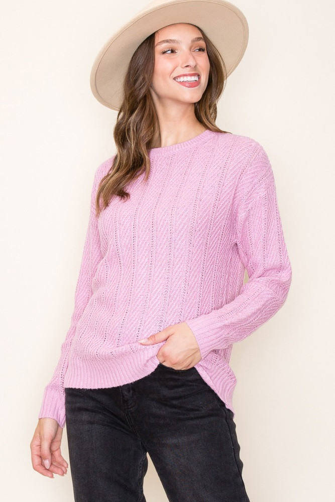 Pink Pattern Knit Sweater | PinkBlush Maternity