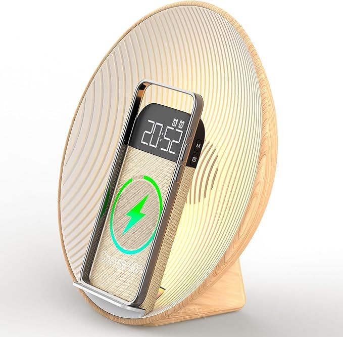 COLSUR Sunrise Alarm Clock Wake Up Light,Bluetooth Speaker,Wireless Charging,White Noise,Bedside ... | Amazon (US)