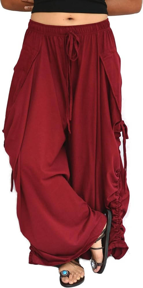 Sakoonee Women's Harem Pants Palazzo Dhoti Lounge Trousers | Amazon (US)