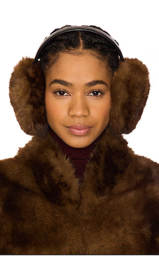 Apparis Esme Faux Mink Earmuffs in Brown. | Revolve Clothing (Global)
