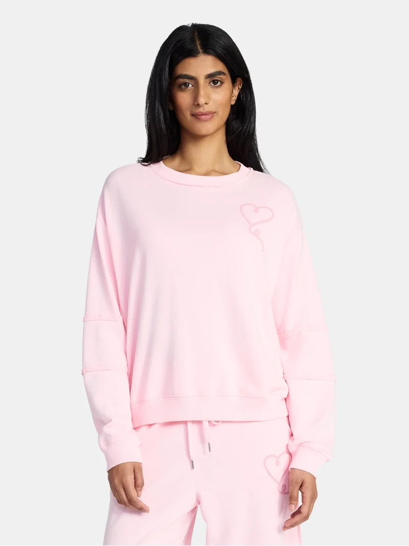 Valentine's Day Women's Heart Lasso Graphic Fleece Top from Way to Celebrate, Sizes S-XXXL | Walmart (US)