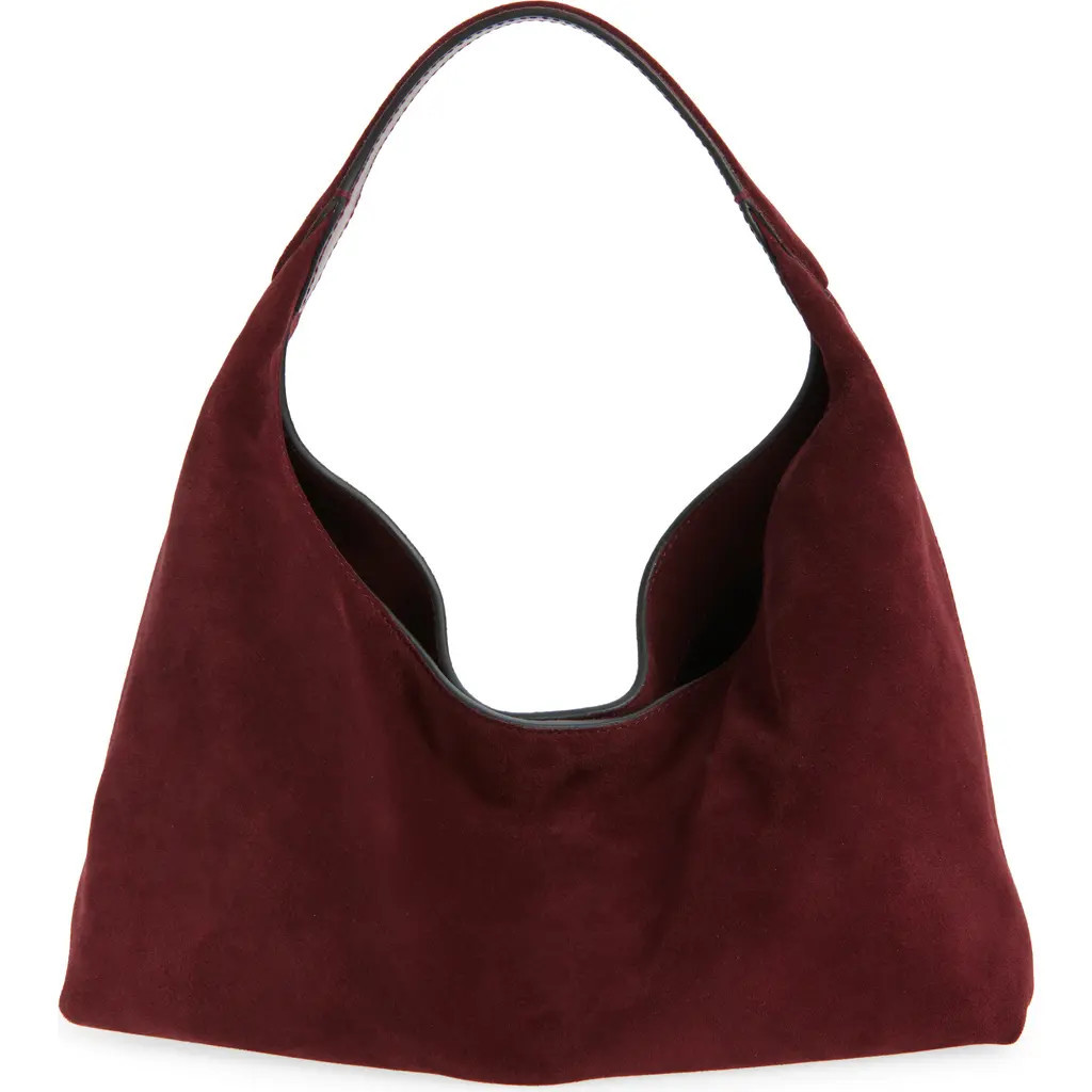 Madewell The Mylie Suede Shoulder Bag in Sangria at Nordstrom | Nordstrom
