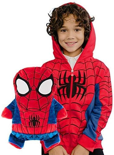 Amazon.com: Cubcoats Marvel's SpiderMan 2 in 1 Transforming Classic Zip Up & Soft Plushie, Red & ... | Amazon (US)