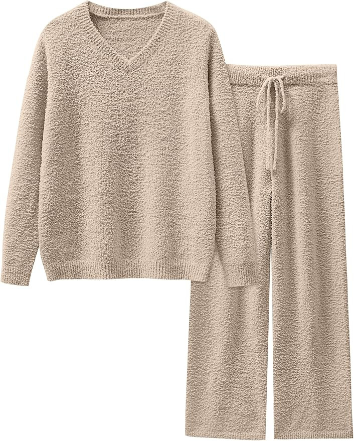 ANRABESS Lounge Sets for Women Fuzzy Fleece Pajama Sets 2 Piece Outfits Cozy Sweater Matching Set... | Amazon (US)
