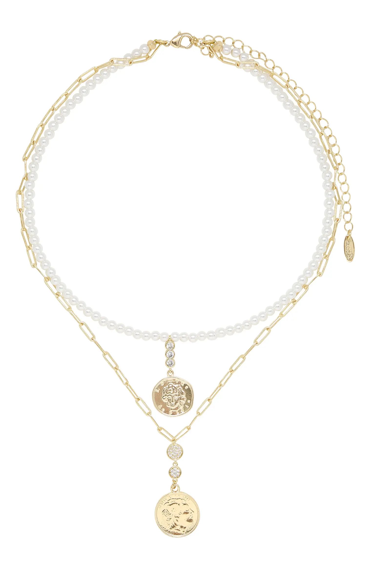 Layered Pearl & Coin Necklace | Nordstrom