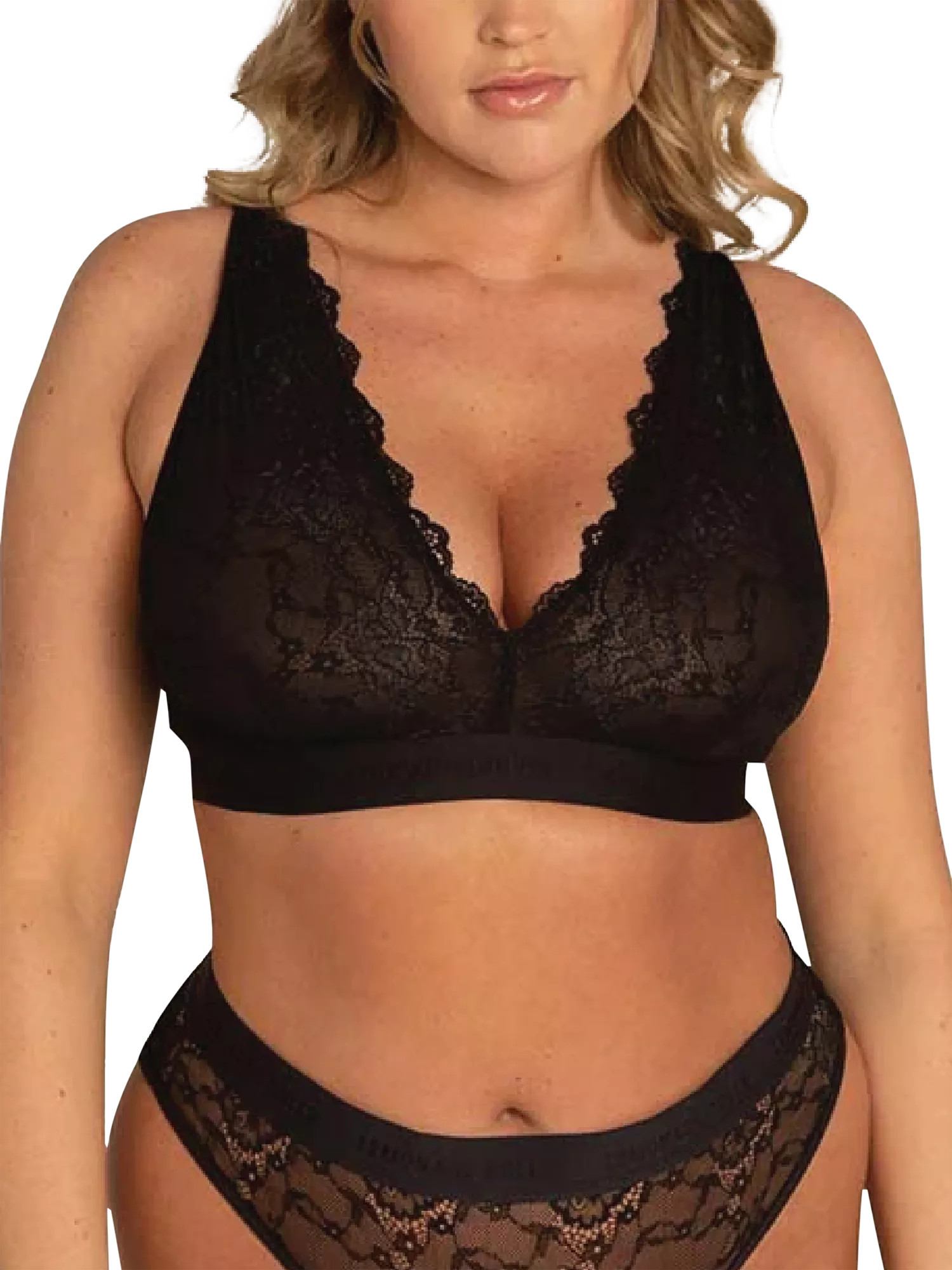 Lemonade Dolls Picot Lace Full Cup Bra, Black | John Lewis (UK)