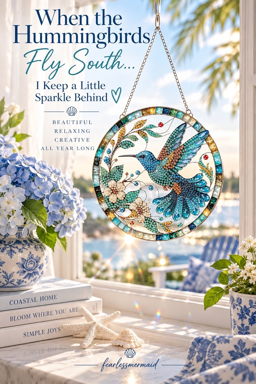 When the Hummingbirds Fly South…
This One Stays All Winter 💙 diamond, art, diamond dart painting for adults , relaxing crafts