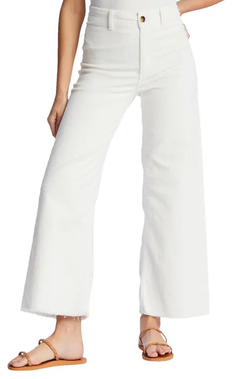 Billabong Free Fall High Waist Wide Leg Corduroy Pants in Salt Crystal at Nordstrom, Size 28 | Nordstrom