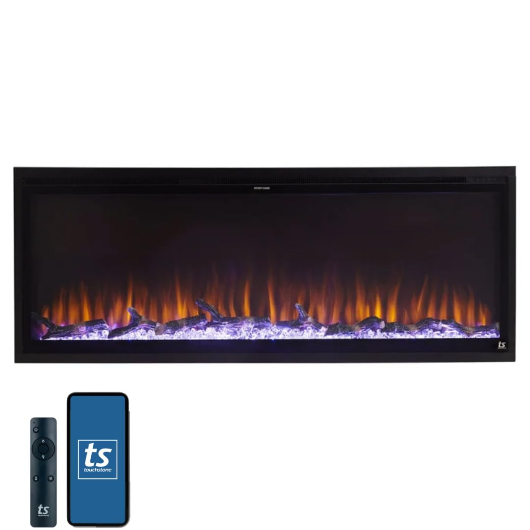 Touchstone Sideline Elite Smart 50” WiFi-Enabled Electric Fireplace - in-Wall Recessed - 60 Col... | Amazon (US)