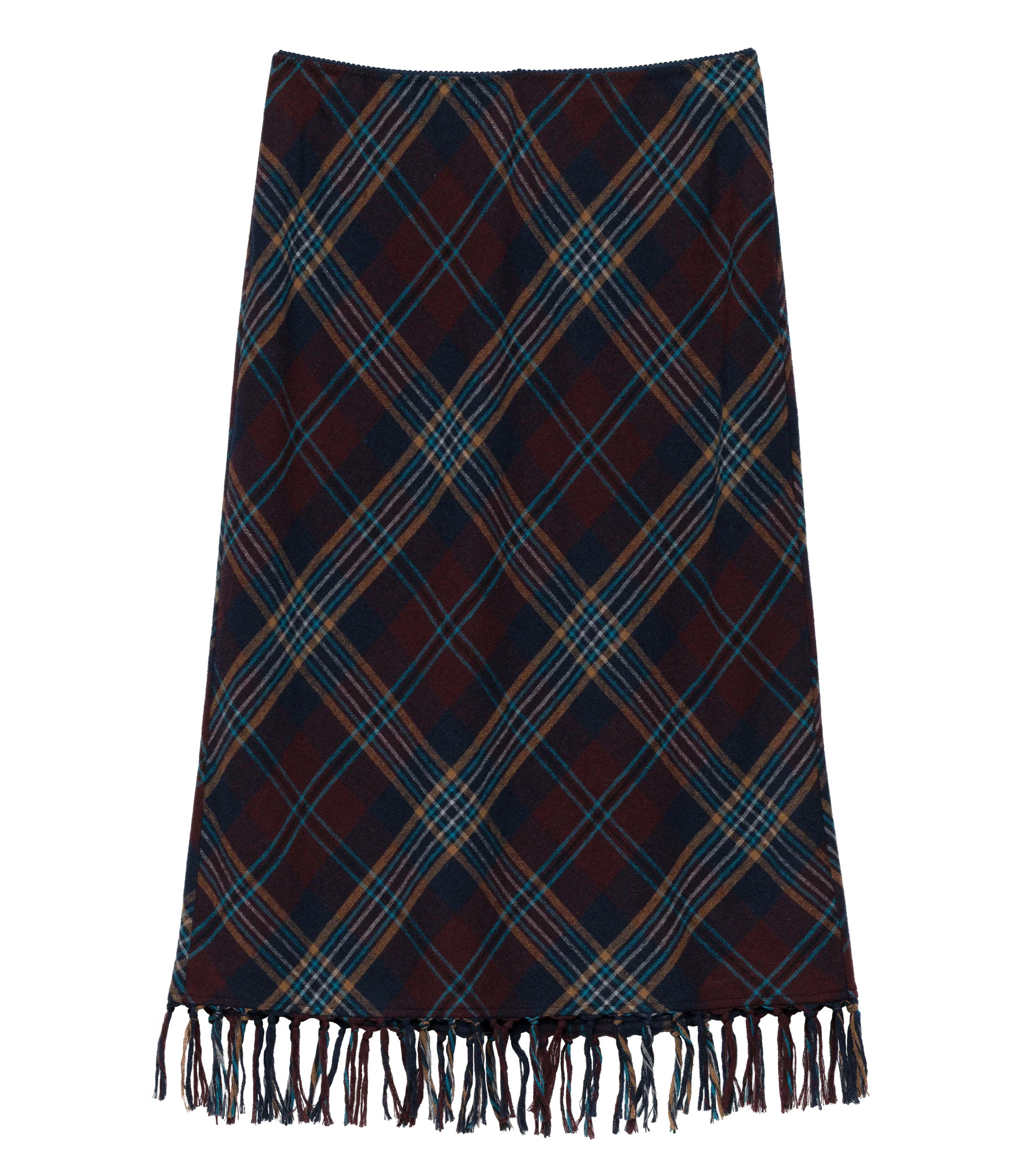 Elowette Knotted Fringe Skirt - Willoughby Plaid | DÔEN | DOEN
