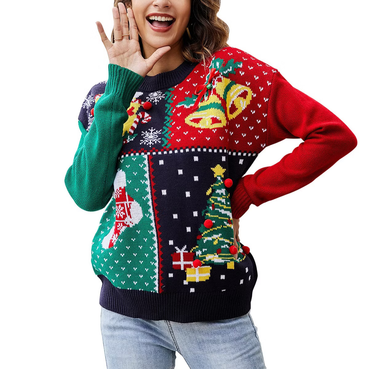 Clearlove Ugly Christmas Sweaters for Women Cute Funny Tacky Holiday Parties Knitted Xmas Sweater | Target
