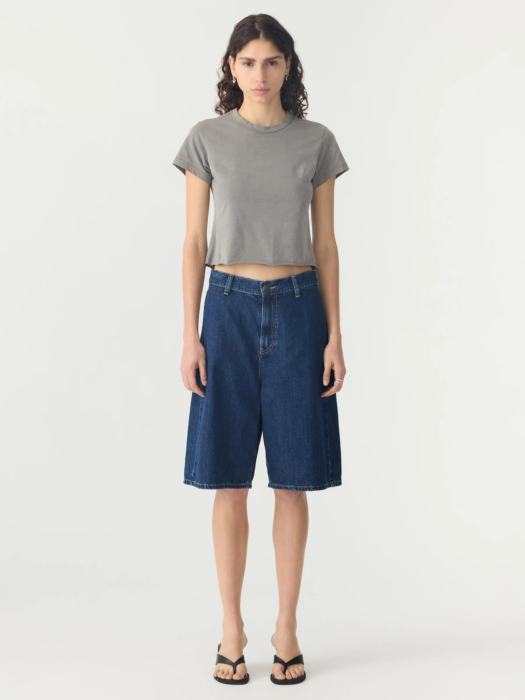 Wide Leg Denim Short | Bassike