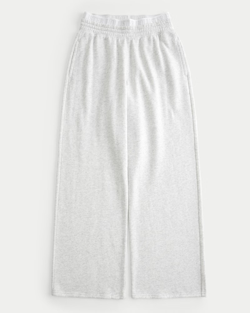 Women's Logo Waist Fleece Wide-Leg Pants from Hollister | Hollister (US)