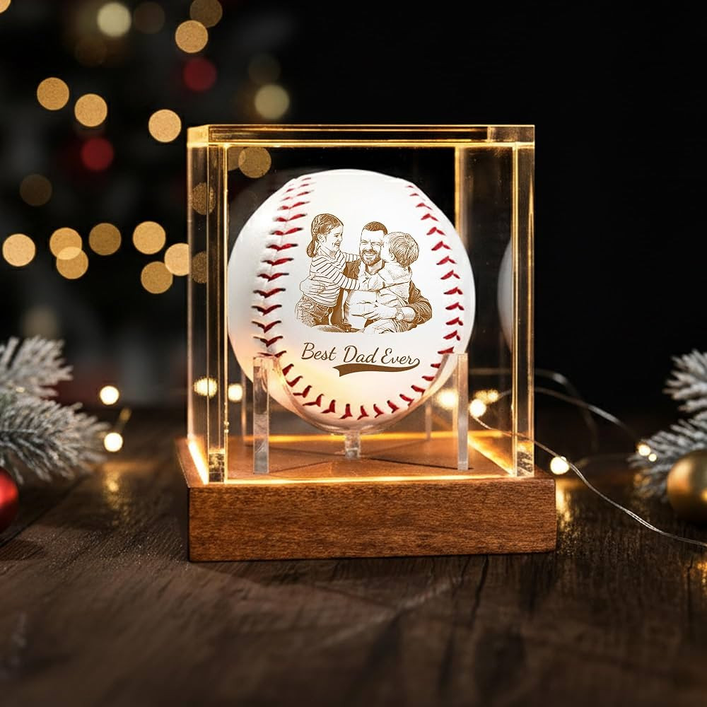 Personalized Baseball with Photo, Custom Engraved Gift for Dad, Coach, 9" Leather Baseball with A... | Amazon (US)