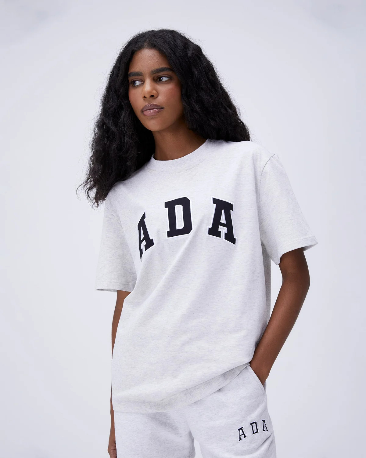 ADA Short Sleeve Oversized T-shirt - Grey Melange | Adanola UK