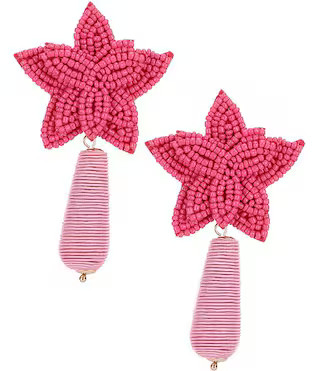 Beaded Flower Statement Drop Earrings | Dillard's