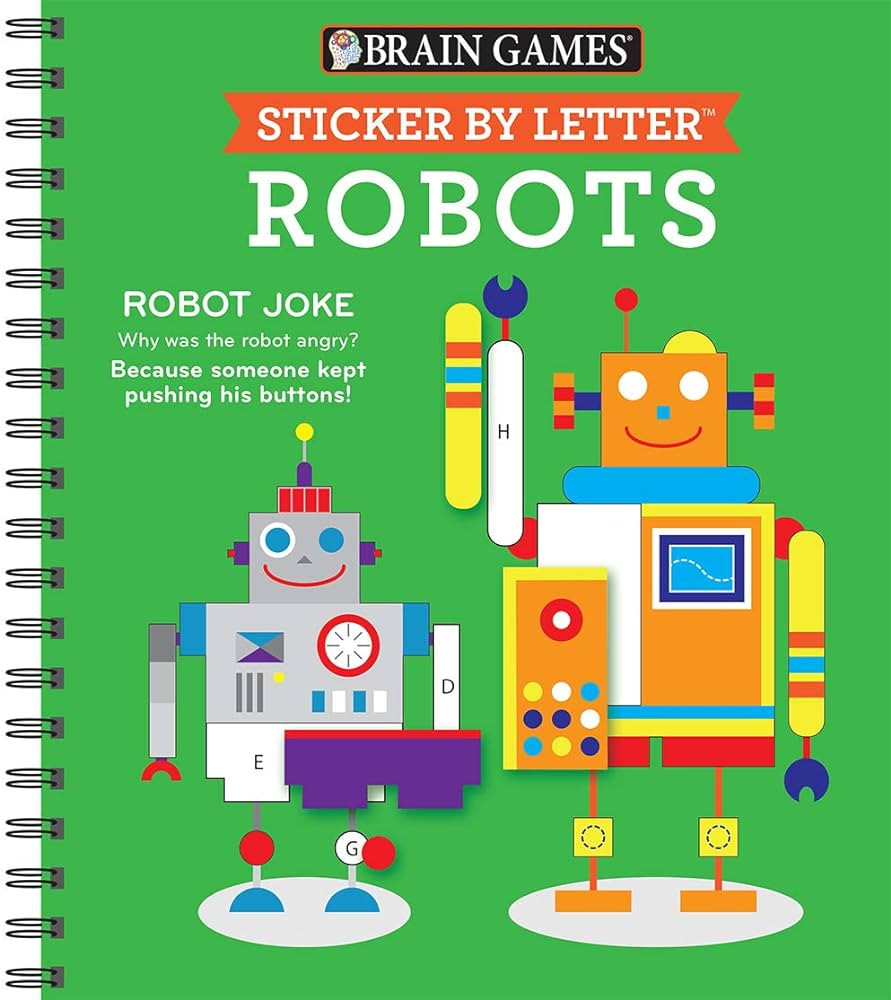 Brain Games - Sticker by Letter: Robots (Sticker Puzzles - Kids Activity Book) | Amazon (US)