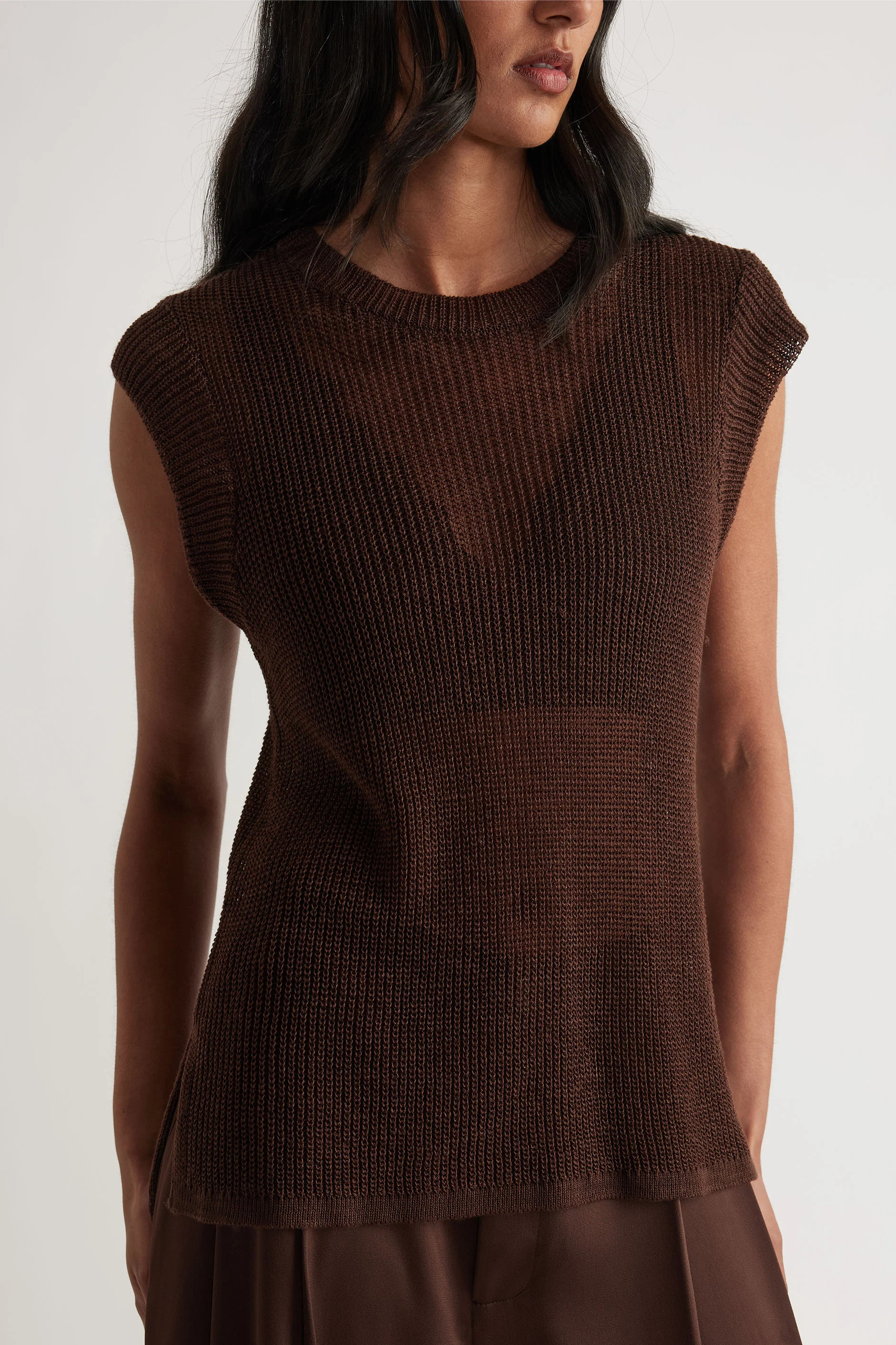 Olivia Knit Tank - Coffee Brown | DECJUBA