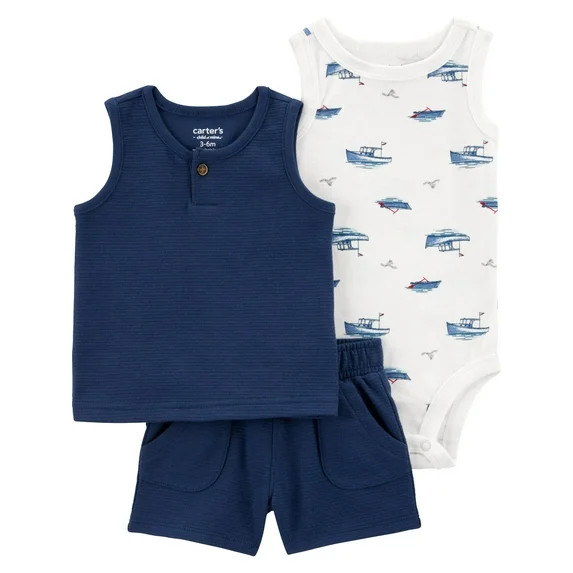 Carter's Child of Mine Baby Boy Outfit Set, 3-Piece, Sizes 0/3-24 Months | Walmart (US)