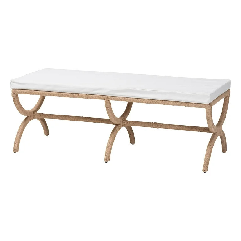 bali & pari Maliyah Japandi Accent Bench, Natural Brown | Walmart (US)