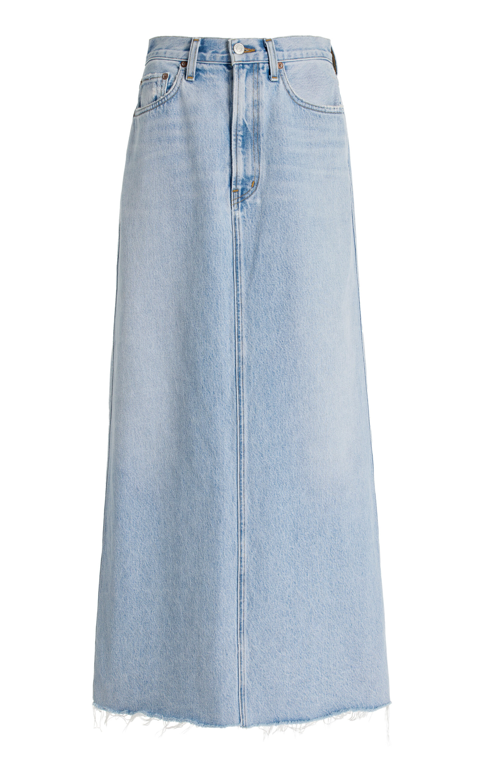 Agolde - Women's Hilla Denim Midi Skirt - Light Wash - 25 - Moda Operandi | Moda Operandi (Global)